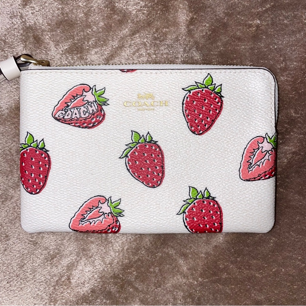 AUTHENTIC Coach Wristlet with Strawberries!
